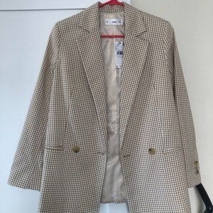 MANGO Gingham Blazer (new with tags)